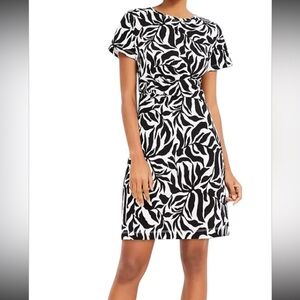 LOFT Cotton Fern Pattern Mini Summer Dress XL